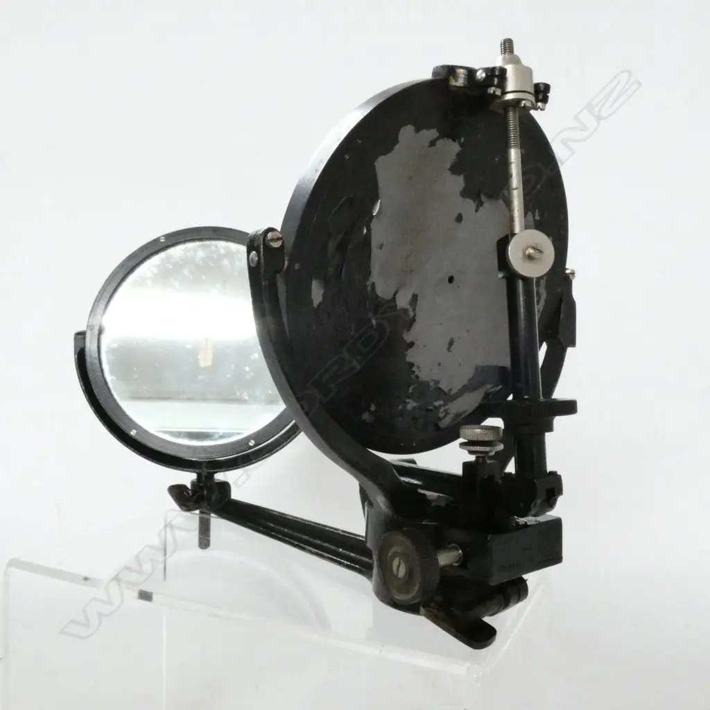 5" HELIOGRAPH SIGNALLING MIRROR w DUPLEX MIRROR & EXTN ARM, SPARE MIRRORS, IN LEATHER CASE, (NO SIGHT) Image 1++